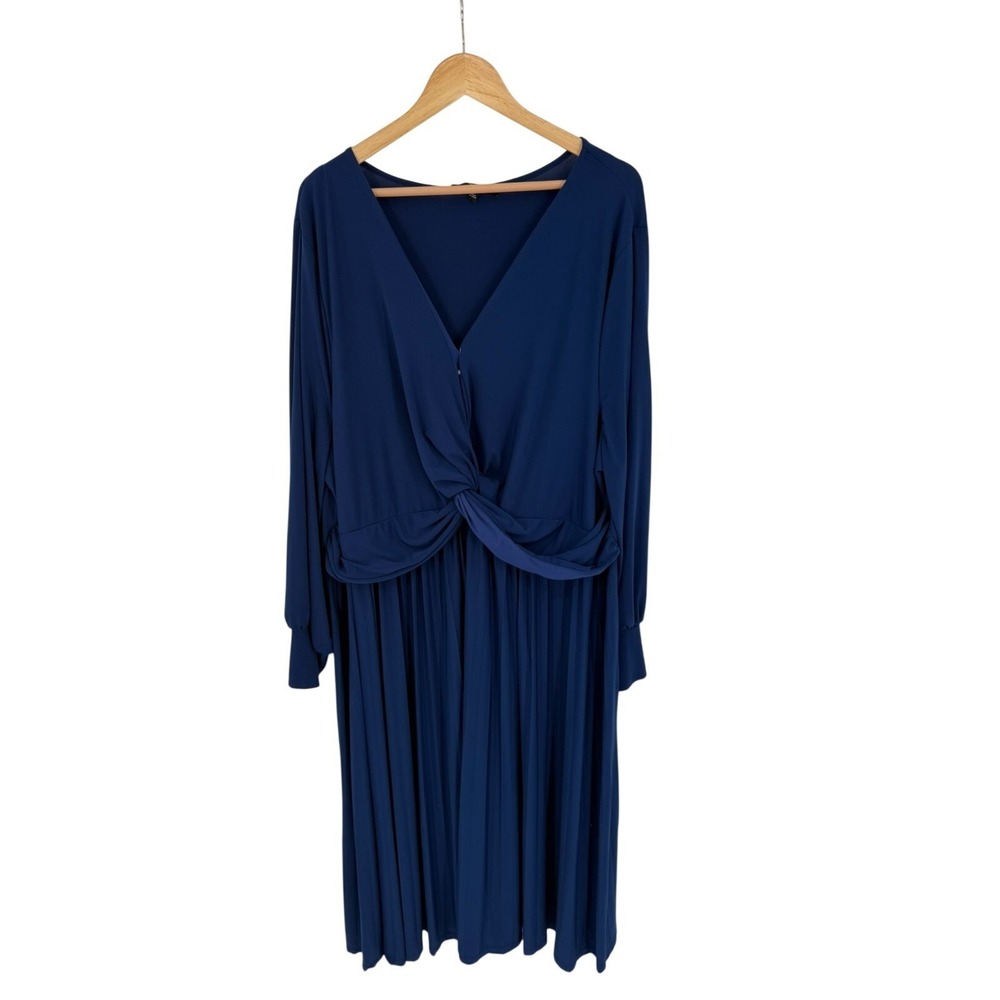 Eloquii Navy Blue Midi/Maxi Dress Womens 28 Event Gala Party MOB MOG Flowy